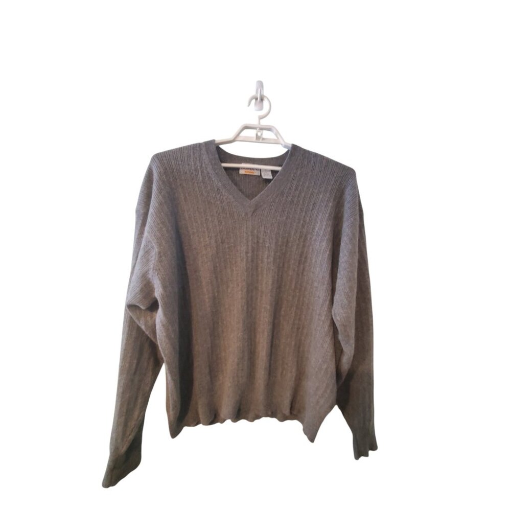 Domani Uomo sweater mens size XL 100% cashmere ribbed gray